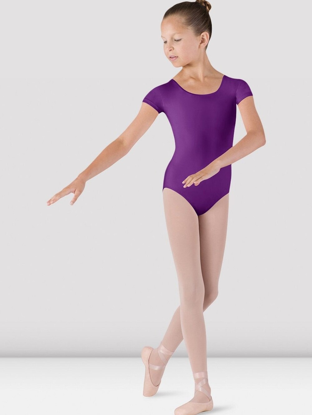 BLOCH Girls' Short Sleeve One-Piece Leotard - Purple NEW WITH TAGS